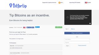 
Find me a pro login for Prezi | Bitfortip | Tip Bitcoins as an ...  
