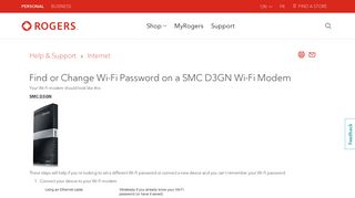 
                            2. Find or change your Wi-Fi password on your modem - Rogers - Rogers Wireless Modem Portal