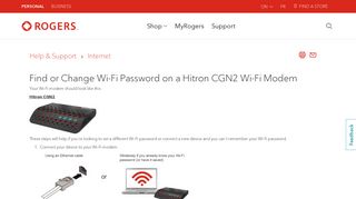 
Find or change your Wi-Fi password on your modem - Rogers  
