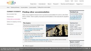 
Finding other accommodation - Oxford Brookes University  
