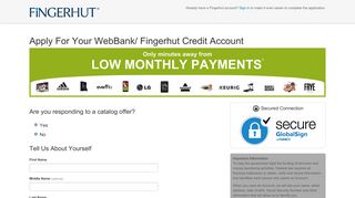 Fingerhut Credit Application - Fingerhut Credit Portal