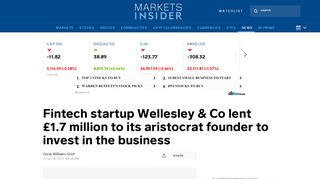 
                            7. Fintech startup Wellesley & Co lent £1.7 million to its aristocrat ... - Wellesley & Co Portal