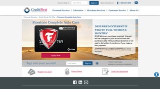 
                            2. Firestone Complete Auto Care - Automotive Credit Card CFNA