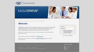 
                            6. First American Title - EagleStatus - Login - First American Title Portal