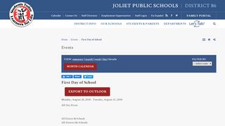 
                            6. First Day of School | Joliet School District 86 - Joliet 86 First Class Portal