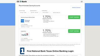 
First National Bank Texas Online Banking Login - CC Bank  
