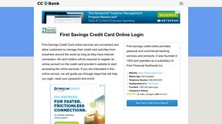 
                            2. First Savings Credit Card Online Login - CC Bank - First Savings Cc Secure Portal