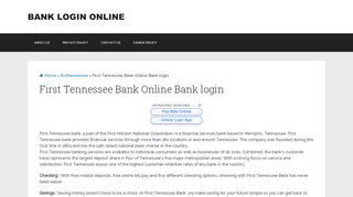 
                            6. First Tennessee Bank Online Bank login | - First Tennessee Portal
