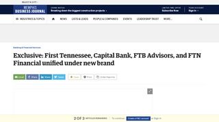 
                            14. First Tennessee, Capital Bank, FTB Advisors, and FTN - The ... - Ftb Bank Portal