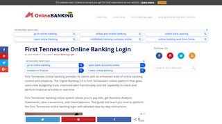 
                            8. First Tennessee Online Banking Login | OnlineBanking101.com - First Tennessee Portal