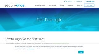 First Time Login | SecureDocs - Secure Docs Login
