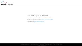 
                            3. First time logon to AirView - ResMed - Resmed Airview Portal