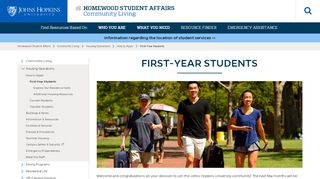 
                            3. First-Year Students - Homewood Student Affairs - Johns Hopkins ... - Jhu Housing Portal