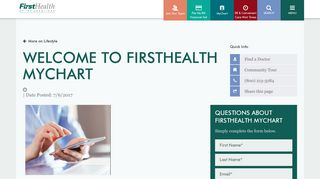 FirstHealth MyChart | FirstHealth - First Health Patient Portal