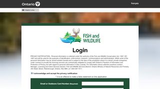 
                            8. FISH and WILDLIFE Login - Hunt and Fish Ontario - Bc Fish And Wildlife Portal