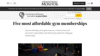 
Five most affordable gym memberships - CSMonitor.com  
