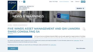 
                            6. Five Winds Asset Management and QW Lianora Swiss ... - FSMA - Five Winds Asset Management Login