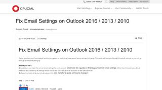 
Fix Email Settings on Outlook 2016 / 2013 / 2010 - Crucial  
