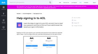 
Fix problems signing into your AOL account - AOL Help  
