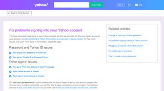 
                            5. Fix problems signing into your Yahoo account | Yahoo Help ... - Yahoo Messenger Unable To Portal