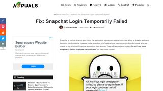 
                            2. Fix: Snapchat Login Temporarily Failed - Appuals.com - Www Snapchat Com Portal Failed