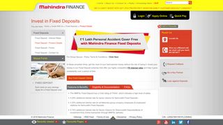 
                            2. Fixed Deposit - Mahindra Finance Fixed Deposit Scheme - Mahindra Finance Fd Portal