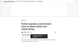 
                            8. Florida suspends a controversial exam as debate widens over ... - Fair Testing Florida Teacher Portal
