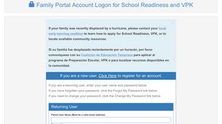 
                            6. Florida's Early Learning Family Portal - Family Portal: Login