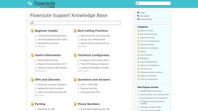 Flowroute Support Knowledge Base