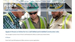 Fluor Careers U.S. Craft Construction Employment - How to ... - Fluor Com Portal