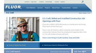 
                            8. Fluor Construction Jobs For Craft Professionals in U.S. - Fluor Profile Portal