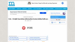 
                            7. Fois - Freight Operations information System Indian Railways ... - Fois Application Login