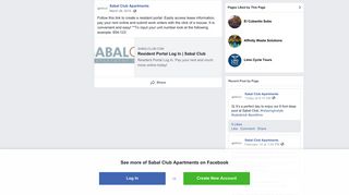 Follow this link to create a resident... - Sabal Club Apartments ... - Sabal Club Resident Portal