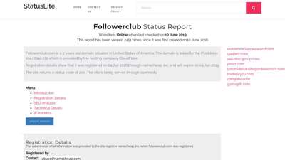 Followerclub.com - Updated Status Report