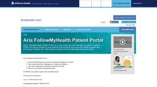 
                            1. FollowMyHealth - Aria Health - Aria Health Portal