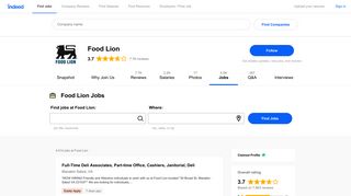 
                            7. Food Lion Jobs and Careers | Indeed.com - Food Lion Application Portal