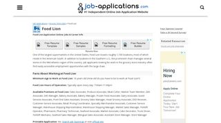 
                            6. Food LionFood Lion Application Online: Jobs & Career Info - Food Lion Application Portal