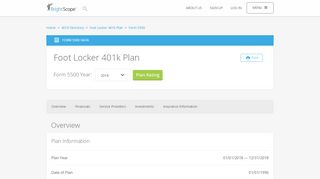 
                            6. Foot Locker 401k Plan | 2017 Form 5500 by BrightScope - Footlocker 401k Portal