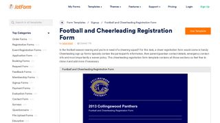 
                            6. Football and Cheerleading Registration Form Template ... - Cheer Sign Up Form