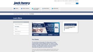 
                            1. For Clients - Jack Henry & Associates - Jack Henry Client Portal