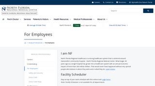 
                            3. For Employees | North Florida Regional Medical Center ... - Facility Scheduler Login