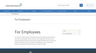 
For Employees | Spectrum Health
