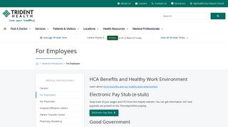 
                            6. For Employees | Trident Health System - Facility Scheduler Login