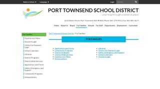 
For Families - Port Townsend School District
