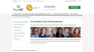 
                            7. For Health Care Professionals | Mental Health Resources | PsychBC - Psych Bc Patient Portal