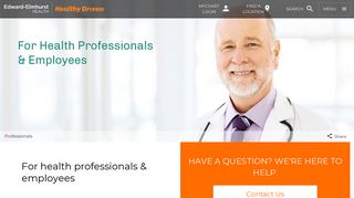 
                            2. For Health Professionals & Employees - Edward-Elmhurst Health - Elmhurst Hospital Employee Portal