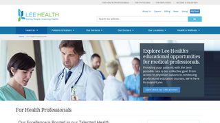 
                            4. For Health Professionals > Lee Health - Lee Memorial Employee Portal