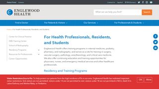
                            3. For Health Professionals, Residents, and Students | Englewood Health - Englewood Hospital Employee Portal