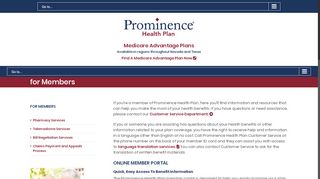 for Members | Prominence Health Plan - Prominence Health Plan Provider Portal