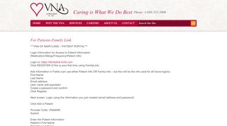 
                            7. For Patients-Family Link | VNA Of Maryland - Vna Portal
